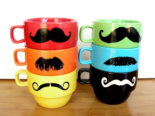 moustache cups